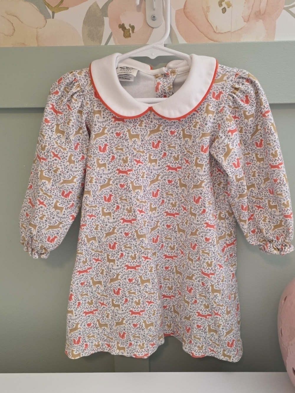 3t oaks apparel long sleeves smocked brand dress fall winter fox deer woodland